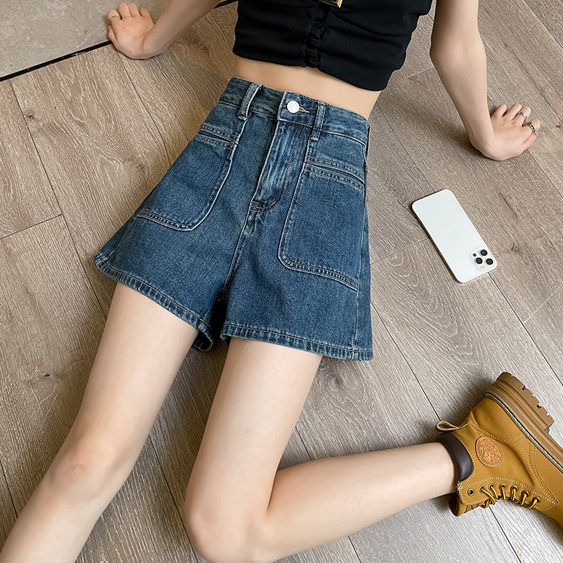 High Waist Denim Shorts Women's Summer Thin 2023 New Vintage a-Word Small Loose Wide-Leg Hot Pants High Waist Denim Shorts Women's Summer Thin 2023 New Vintage a-Word Small Loose Wide-Leg Hot Pants