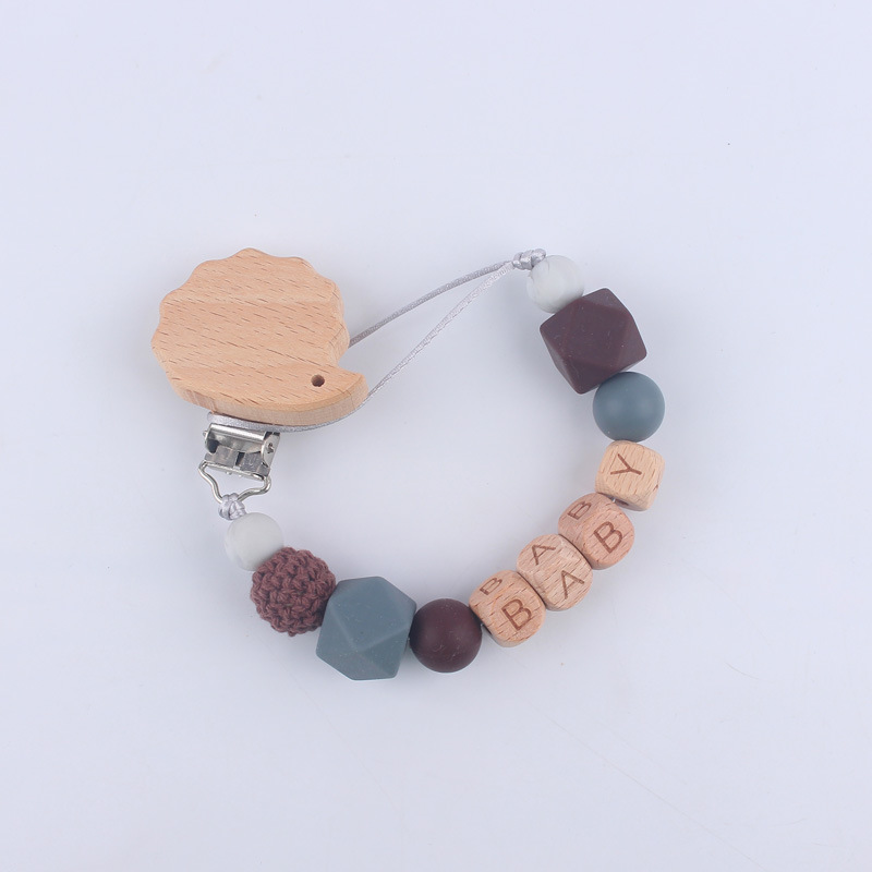 Bebé suministros de dibujos animados animal Haya chupete clip calmante bebé mordedura de silicona molar pezón cadena anti-caída