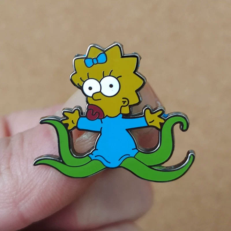 Enamel, pin, cartoon brooch for elementary school students, school bag, pack, metal badge, octopus, Birthday gift