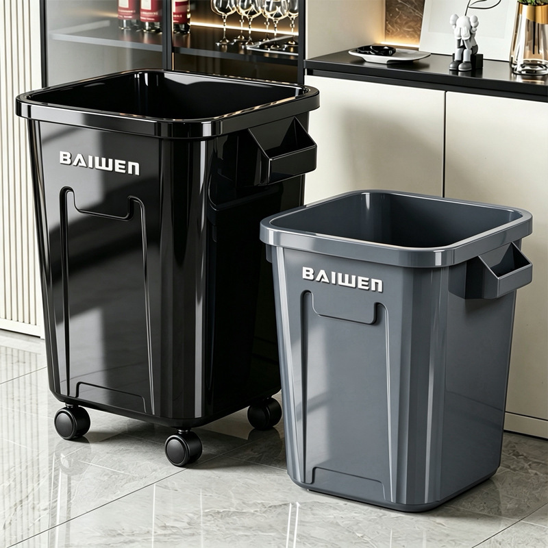 Commercial Large Square Trash Can Without Lid, Large Capacity for Home Kitchen, Extra-Large 20-Liter Sanitary Bin, Classroom Trash Bin Commercial Large Square Trash Can Without Lid, Large Capacity for Home Kitchen, Extra-Large 20-Liter Sanitary Bin, Classroom Trash Bin
