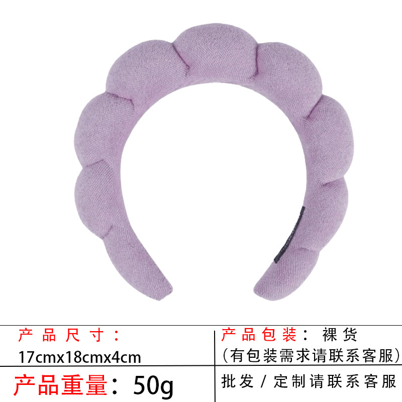 跨境海绵云朵发箍批发高颅顶高级感毛巾布麻花女士洗脸手腕带头箍|undefined