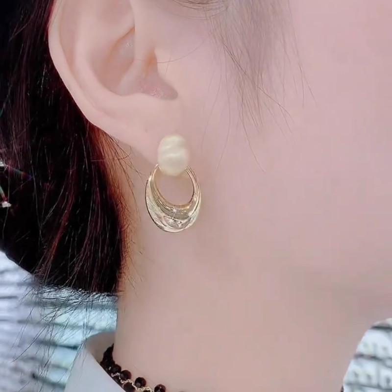 小众设计感椭圆磨砂圈圈耳钉轻奢高级感流行耳坠精致百搭气质耳饰|undefined