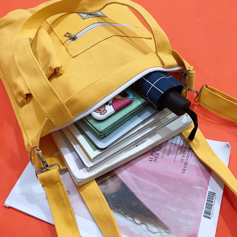 Bolsa de lona de las mujeres bolsa de mensajero estudiante japonés ins estilo bolso de hombro coreano simple todo-fósforo bolso de gran capacidad