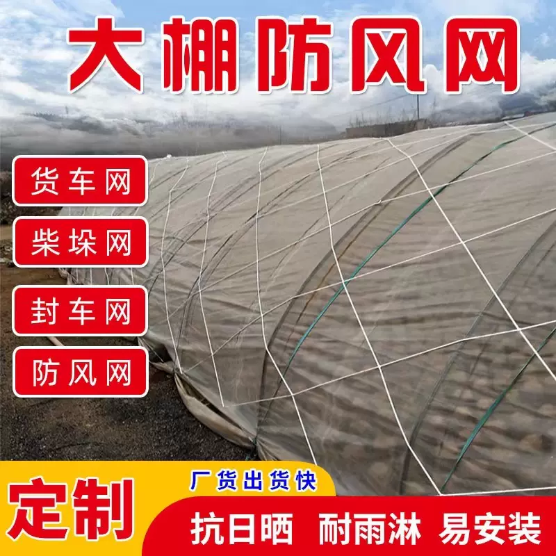大棚防风网 种植养殖挡风网封车网尼龙压膜草垛集装箱尼龙防护网
