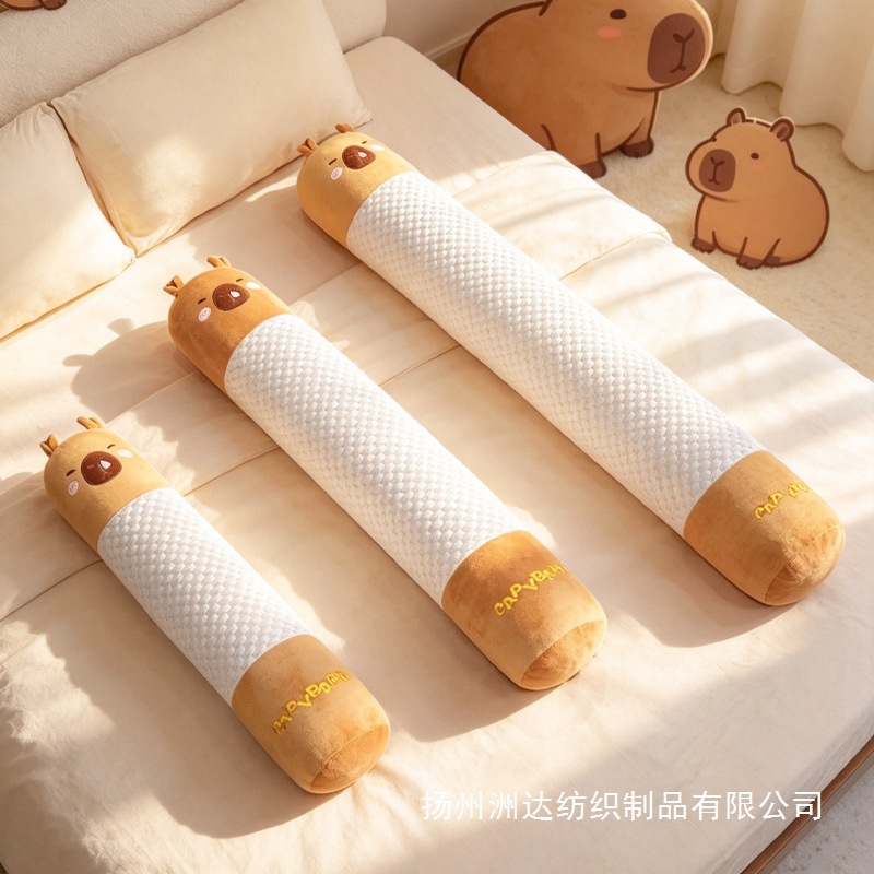 Almohada Cilíndrica de Capibara de Terciopelo y Algodón PP Suave para Cama image 4