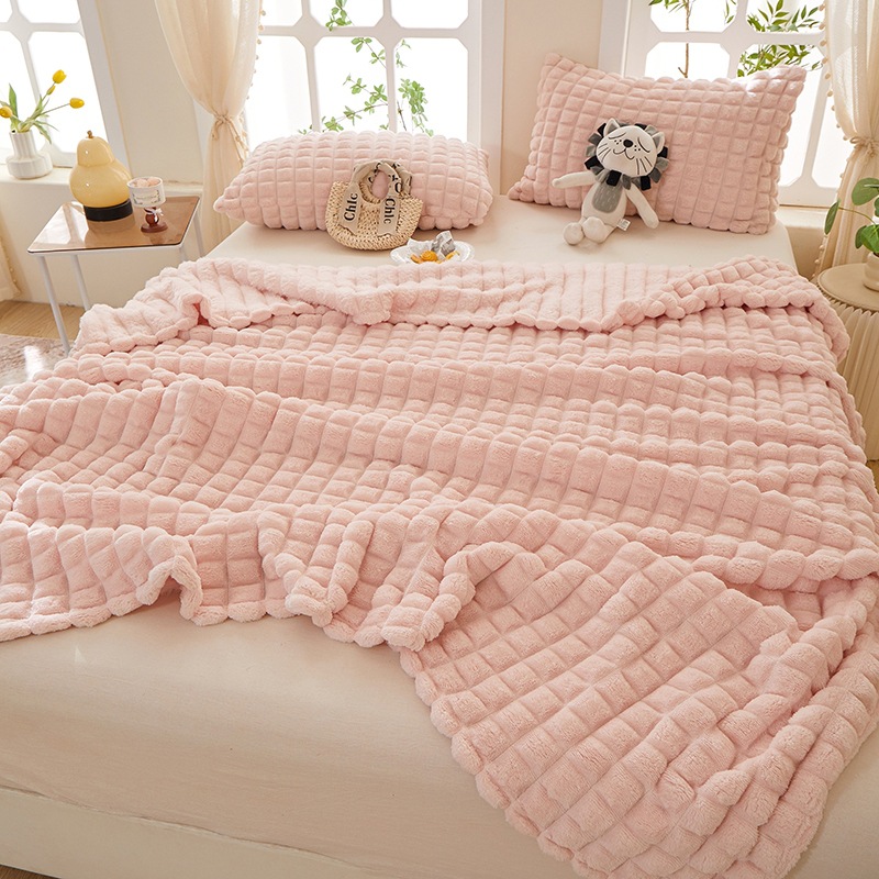 Amazon venta caliente 2026 nueva piel cómoda nube de sueño color sólido caliente flores tallado manta manta manta manta