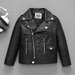 Children's Clothing Girls Boys Leather Motorcycle Jackets 2024 Spring and Autumn New Korean Style Small and Medium-sized Children's Baby Jackets Trendy