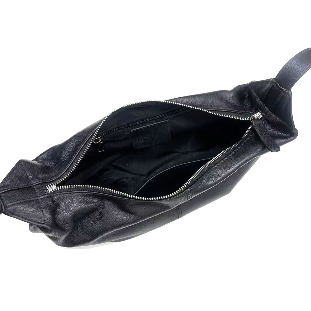 Ladies Leather Saddle Bag Shoulder Crossbody Commuter Handbag_voghion.com