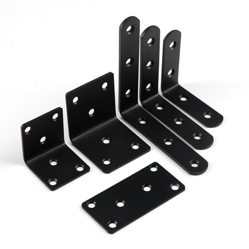 Thickened stainless steel corner code right-angle fixator bracket shelf bracket right-angle angle iron partition fixing piece black corner code