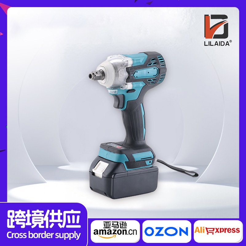 跨境新款大扭力无刷锂电扳手大功率冲击电动扳手多功能风炮起子机