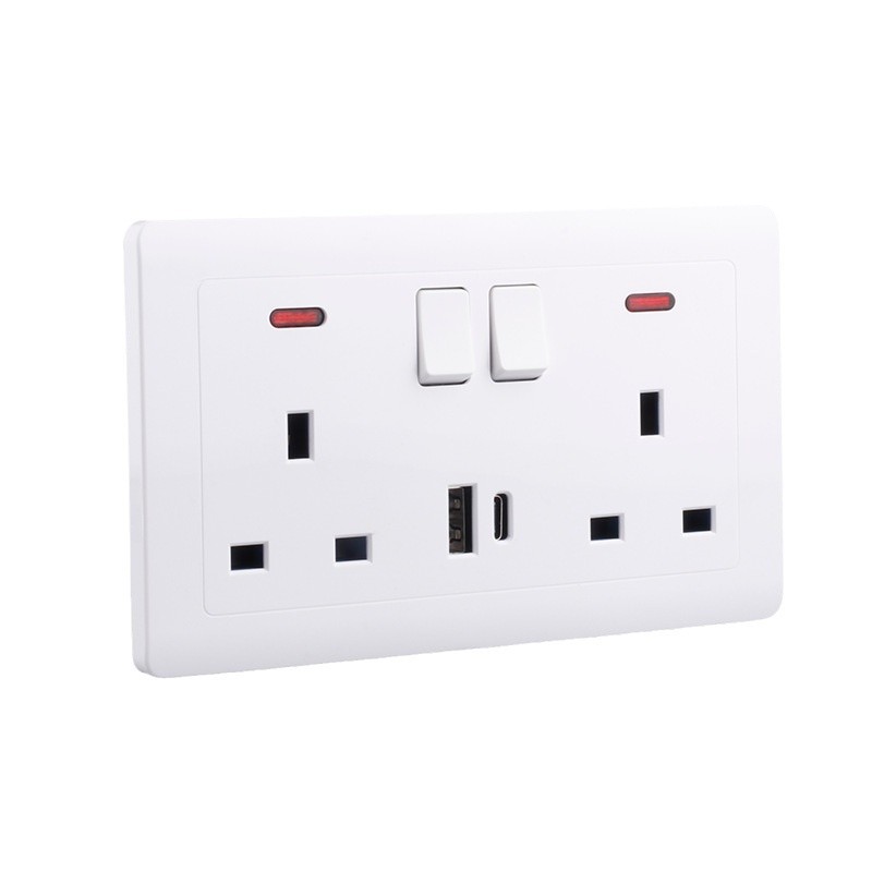Protocolo de carga super rápida británico typec20W UK13a Panel de toma de corriente USB tipo 146 Exclusivo transfronterizo
