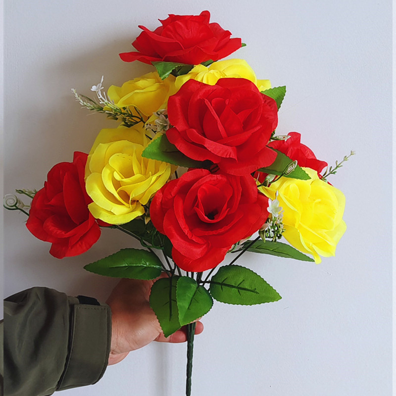 Reunión deportiva, actividades estudiantiles, baile, flores falsas coloridas, flores de plástico, flores de seda, baile, accesorios, ramo de simulación