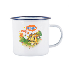 5YA1 Wholesale Children's Twelve Zodiac Tea Cups Retro Classic with Lid Mugs Vintage Iron Tea Cups Enamel