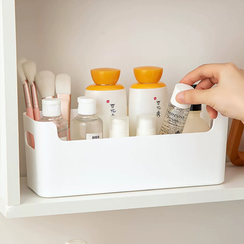 Nuevo espejo gabinete en forma de U boca caja de almacenamiento cosméticos almacenamiento rack transparente caja de artículos diversos baño lavabo almacenamiento rack