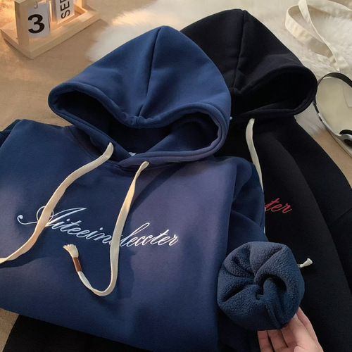 Cap sleeve padded thick sweatshirt autumn winter loose trendy men spring autumn high school student hoodie jacket fashion