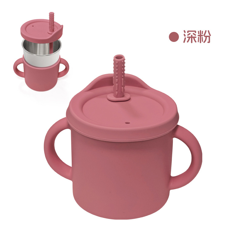 Amazon tazas de paja para niños tazas de bebés de acero inoxidable 3 - en - 1 tazas de agua para bebés tazas de paja tazas de bocadillos