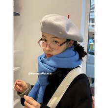 羊毛呢贝雷帽子女秋冬气质复古英伦风画家帽撞色小啾南瓜帽显脸小