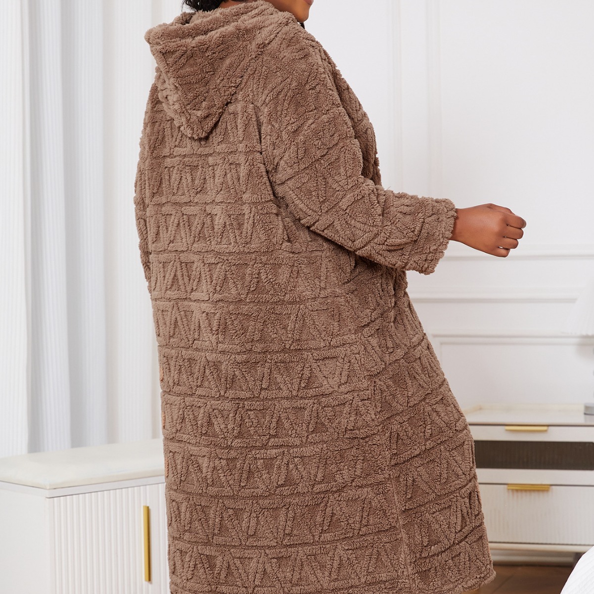 Intimo e pigiami comodi in velluto di cotone, camicia da notte lunga, abbigliamento da casa per donna, autunno e inverno_voghion.com