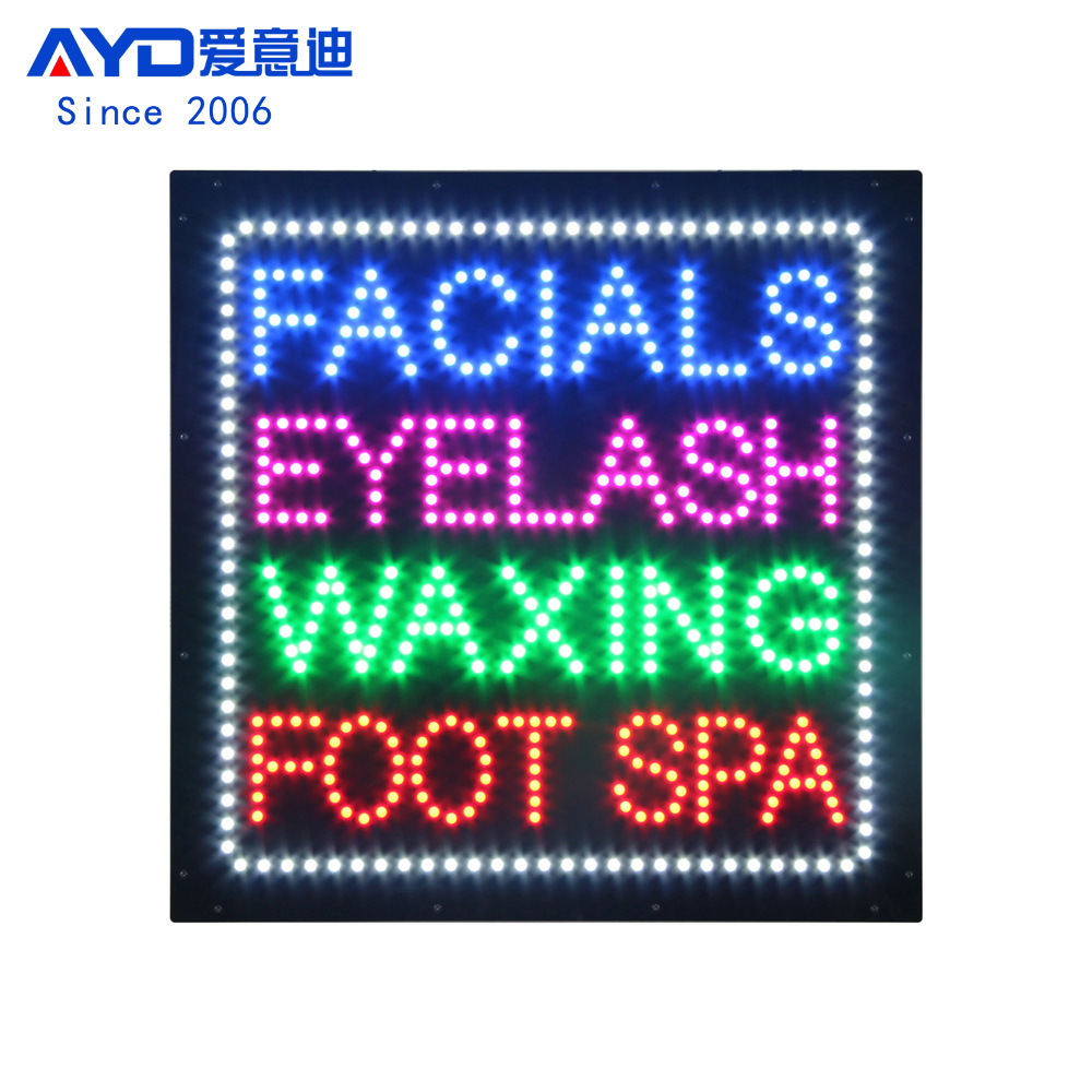 LED广告牌 LED FACIALS EYELASH WAXING FOOT SPA SIGN 60x60cm