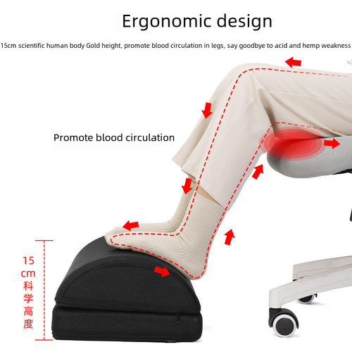 跨境半圆歇脚垫慢回弹腿垫脚枕 办公室脚垫双层半圆柱腿枕脚踏枕