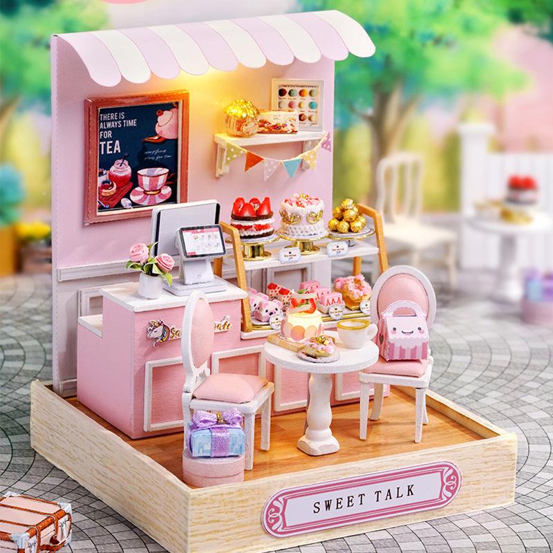 diy Cabin Happy One Pavilion Handmade Assembled Model Toys Small House Creative Birthday Gift for Girls