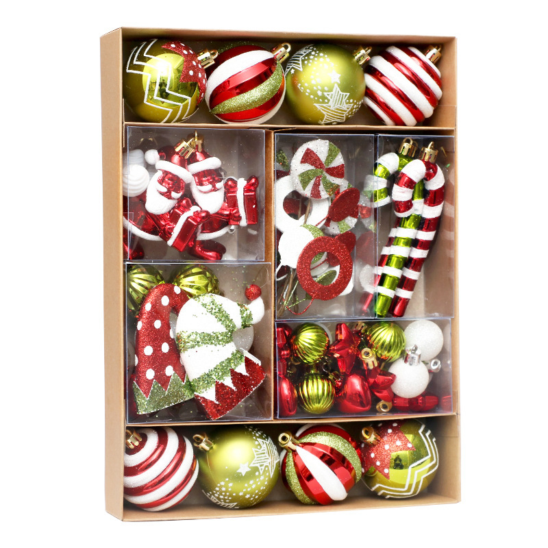 Navidad 50PCS caja de regalos Navidad árbol de Navidad atmósfera festiva decoración colgante