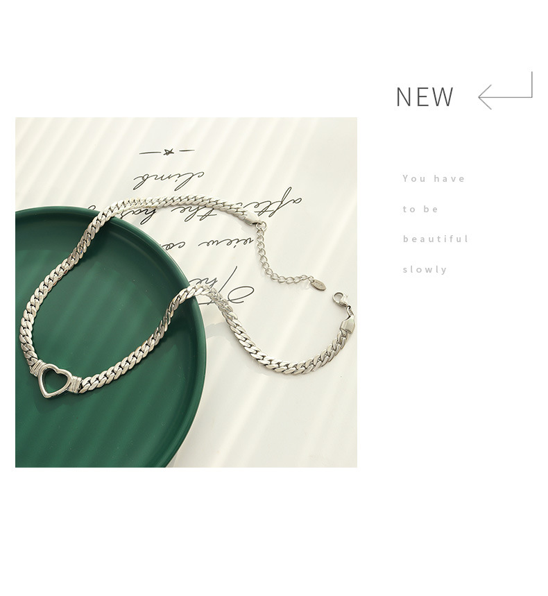 Elegant Heart Shape Titanium Steel Necklace Metal Stainless Steel Necklaces_colorza_9