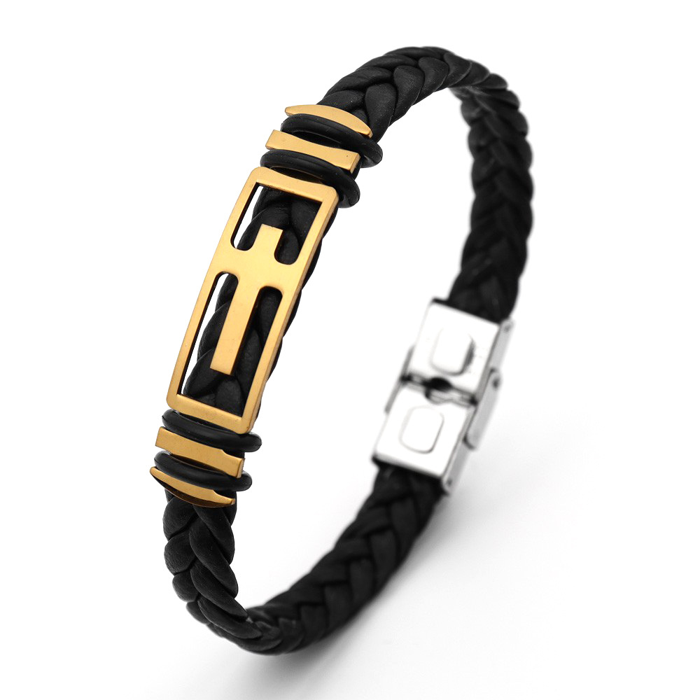 Holiday Occasion Retro Punk Solid Color Pu Leather Men's Bracelets Men Cord & Leather Bracelets