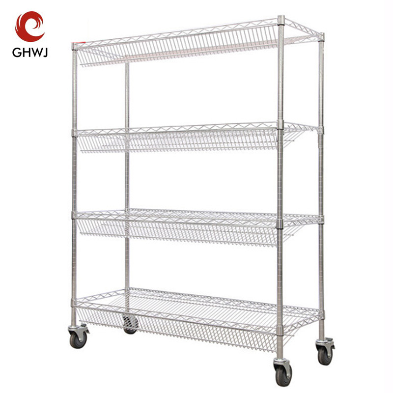 四层物流仓库分拣车斜面手推车斜兜拣货车打包出货理货车搬运车