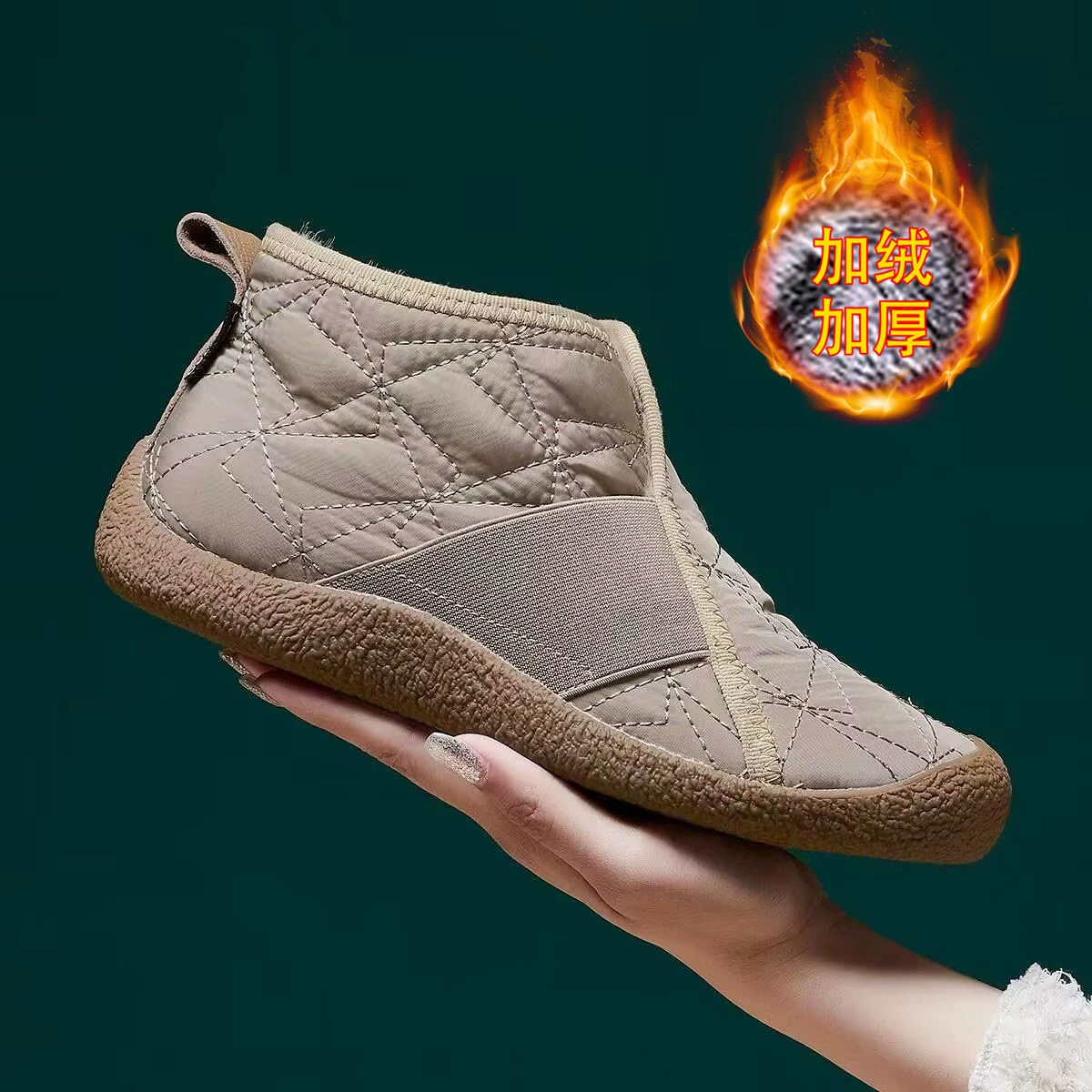 2025 новые зимние женские нескользящие модные повседневные короткие ботинки, водонепроницаемые утолщенные теплые ботинки на плоской подошве с флисовой подкладкой, хлопковая обувь, зимние сапоги