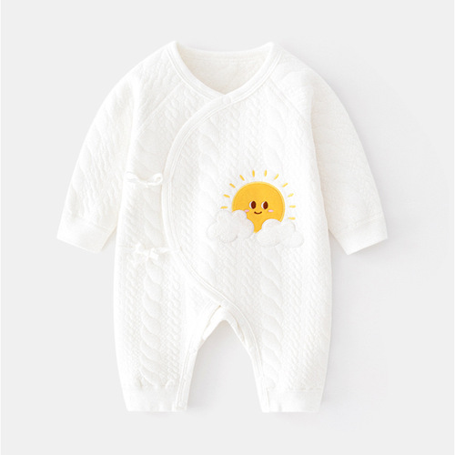 Newborn baby clothes, baby jumpsuits, winter clothes, pure cotton, fashionable going out, spring and autumn children's clothes, baby warm clothes