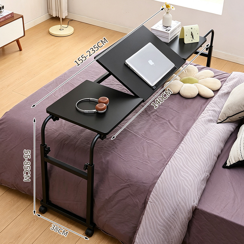 Mesa de cama de doble escritorio elevable móvil perezosa mesa de lado de la cama del dormitorio escritorio de computadora de oficina image 8