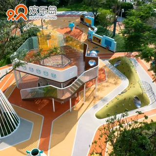 小区游乐设备儿童乐园场地规划设计功能区定做跷跷板秋千摇马钻洞