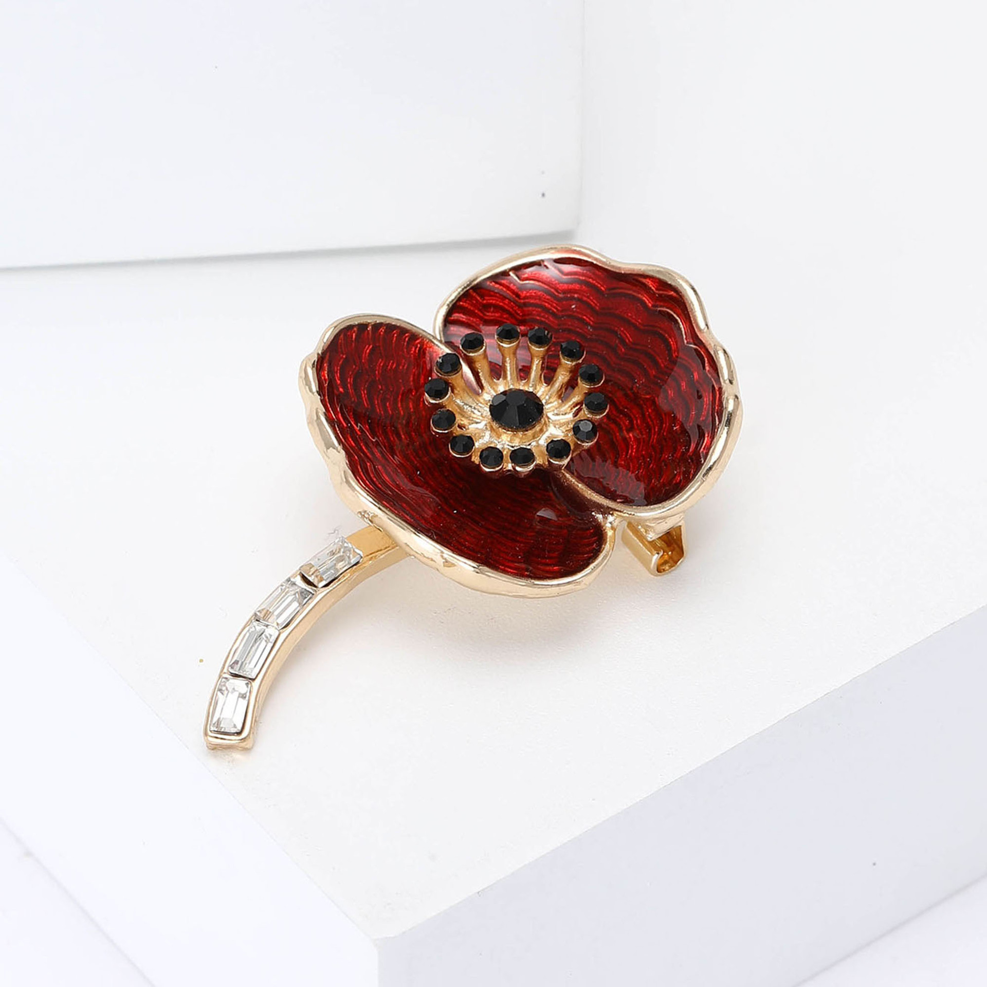 New Creative Alloy Enamel PP Poppy Flower Brooch Fashion All-match Women's Suit Coat Corsage Jewelry Pin