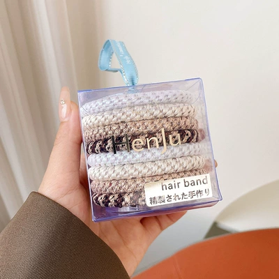 Saç üçün rezinlər Durable Hair Rope Rubber Band - 1592n-milk-white-coffee-series-8-sticks