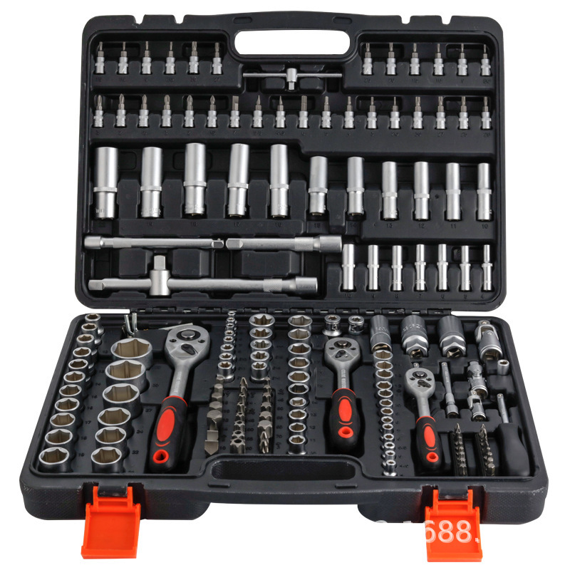 171件套专业多功能扳手套筒工具组合套装用于汽车维修