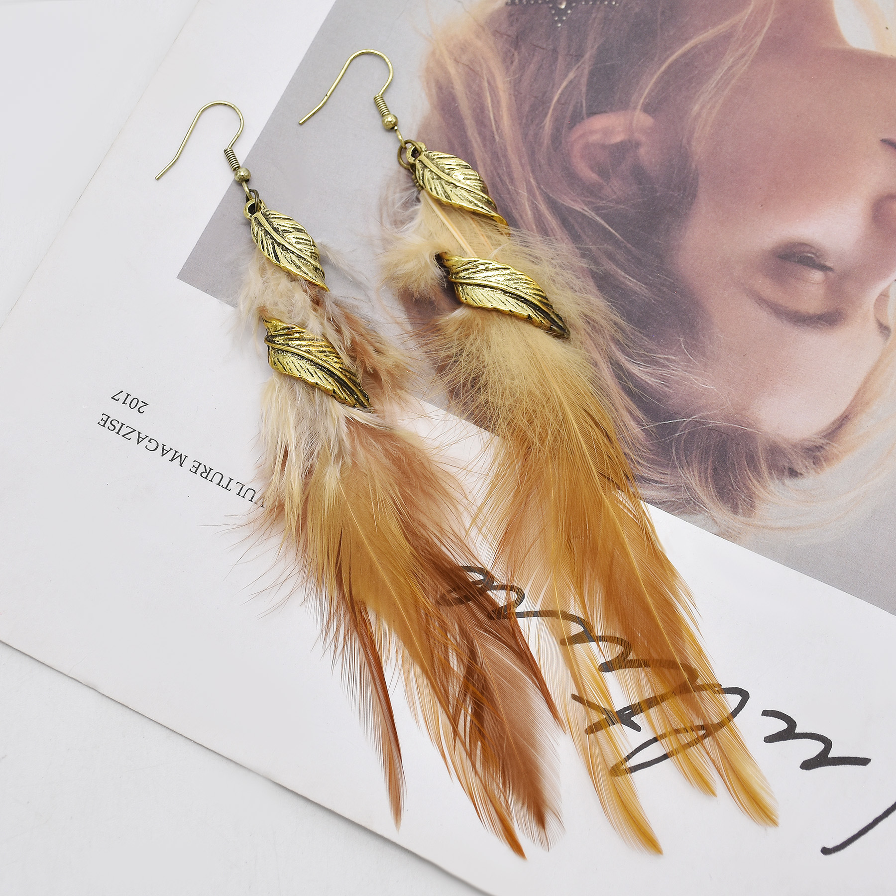 Ethnic Style Geometric Feather Women's Drop Earrings 1 Pair display picture 5