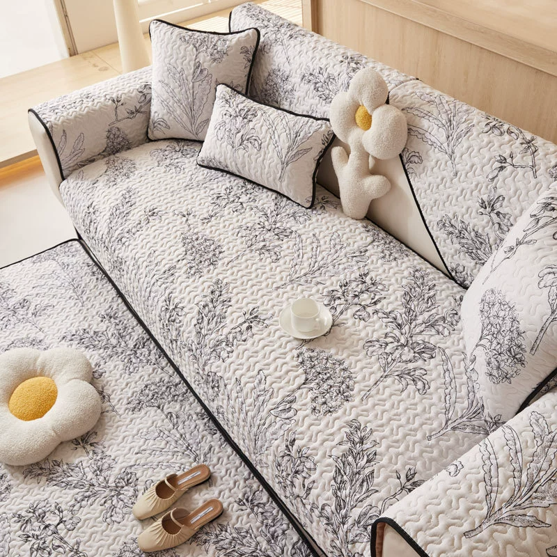 Диванная подушка из чистого хлопка, универсальная для всех сезонов, нескользящий чехол из хлопчатобумажной ткани, простой современный чехол для дивана, подушка для сиденья