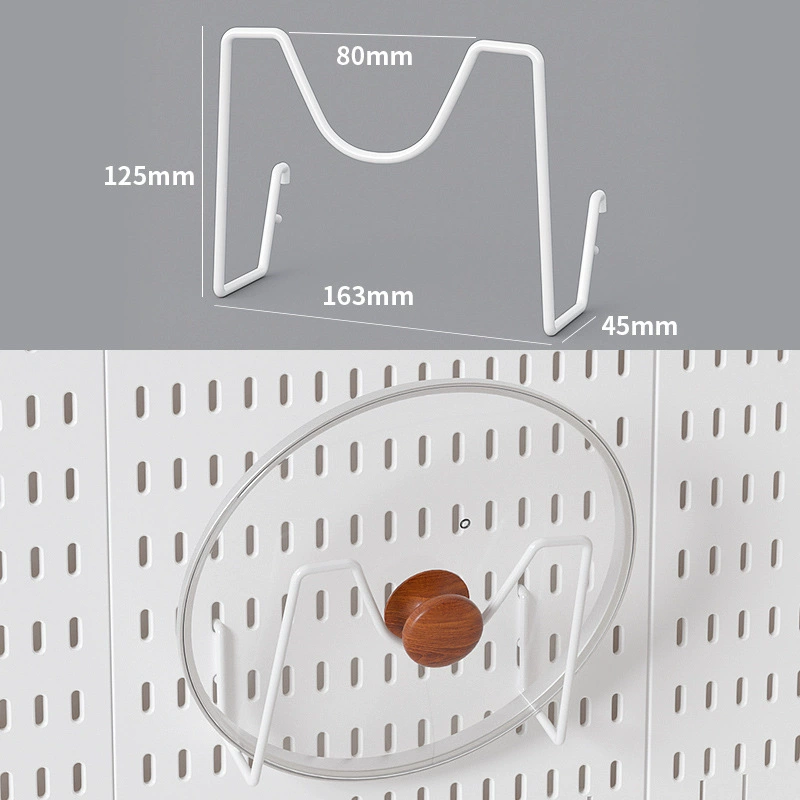 Perforated pegboard kitchen wall panel, modular thickened panels with accessories, white/black