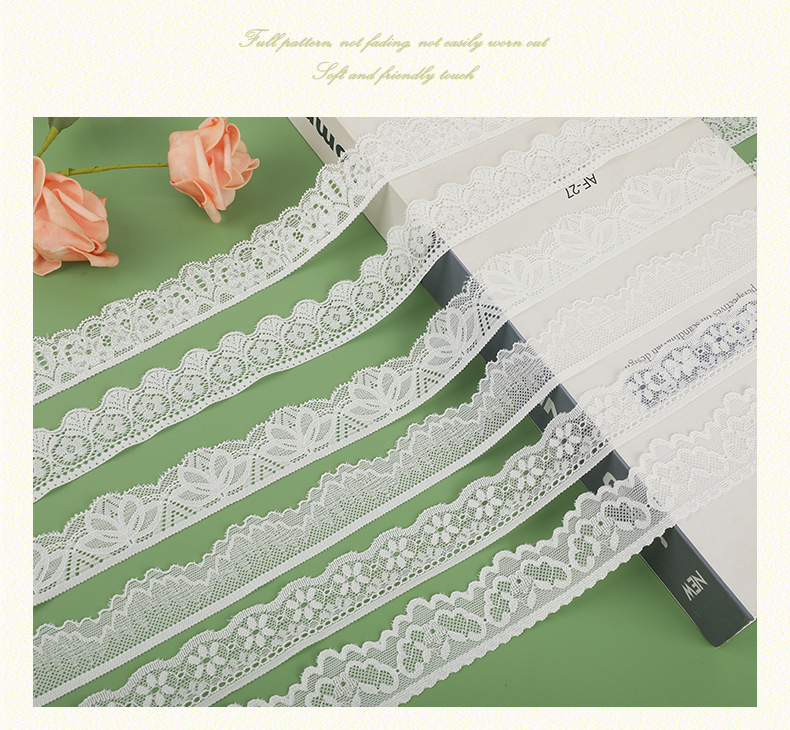 3cm蕾丝花边 锦纶弹力蕾丝花边 婚纱礼服蕾丝花边辅料 工厂现货详情7
