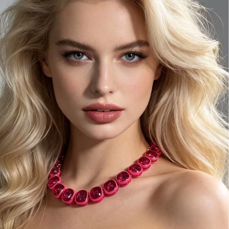 Fashionable versatile bracelet set with alloy, colored glass, and rhinestones, elegant necklace and bracelet set, fashionable gemstone bracelet wholesale Fashionable versatile bracelet set with alloy, colored glass, and rhinestones, elegant necklace and bracelet set, fashionable gemstone bracelet wholesale