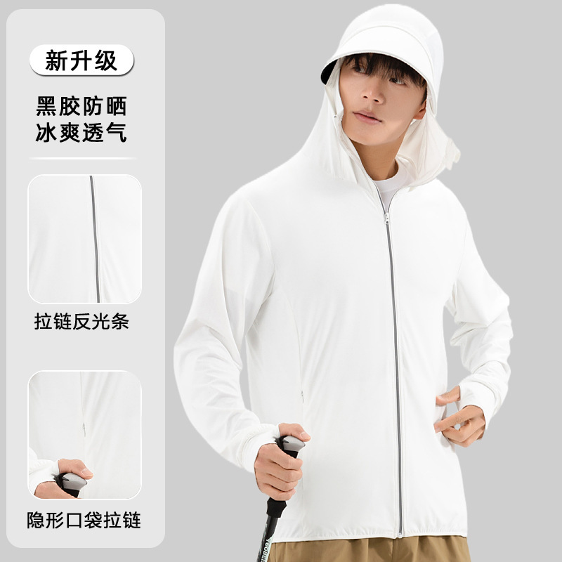 Moxun ロマンチックな日焼け防止服男性 2025 新しい夏の抗 UV アイスシルク薄い日焼け防止服屋外釣り服|undefined