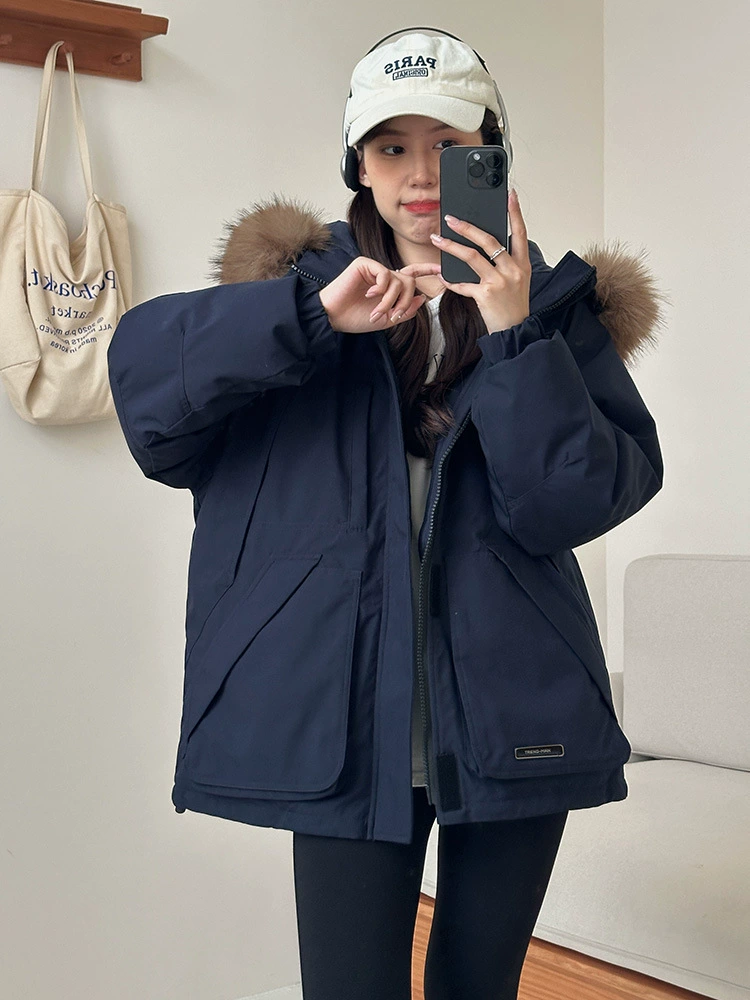 Down jacket, 2024 imported, loose fit, extra‑thick winter parka for teens