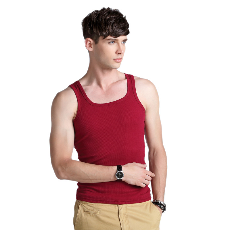 Chaleco de los hombres algodón estilo coreano crossbody deportes chaleco verano camisola moda stretch sudor chaleco hombres procesamiento producción