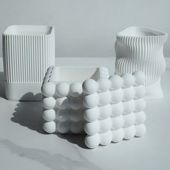 Ins Geometric Magic Ball Crystal Droplet Silicone Mold DIY Striped Storage Box Pen Holder Vase Plaster Ornament