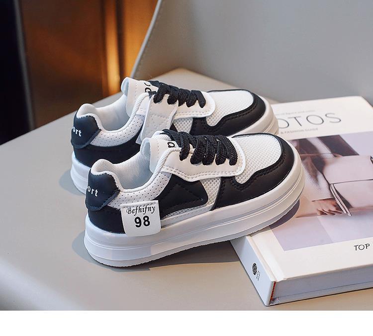 Sportskor för pojkar och flickor 2023 Nya Barn Vita Små Vita Skor Mesh Andas Studentbräda Skor Medium till_voghion.com
