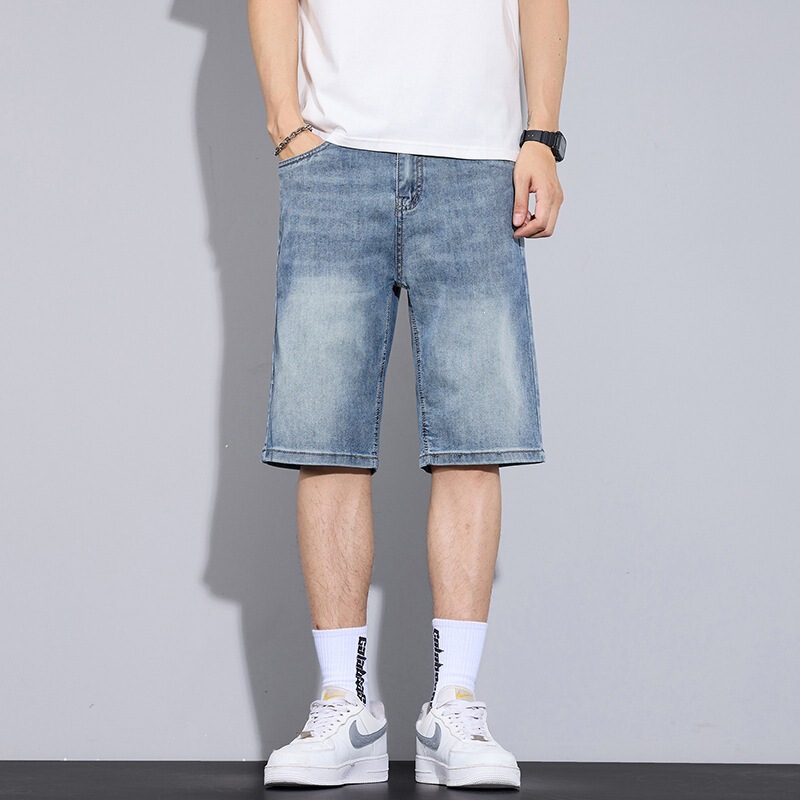 Z511 Romon Summer New Thin American-Style Casual Denim Shorts for Men, Loose Fit, Versatile Trendy Brand, Cool Five-Point Shorts Z511 Romon Summer New Thin American-Style Casual Denim Shorts for Men, Loose Fit, Versatile Trendy Brand, Cool Five-Point Shorts