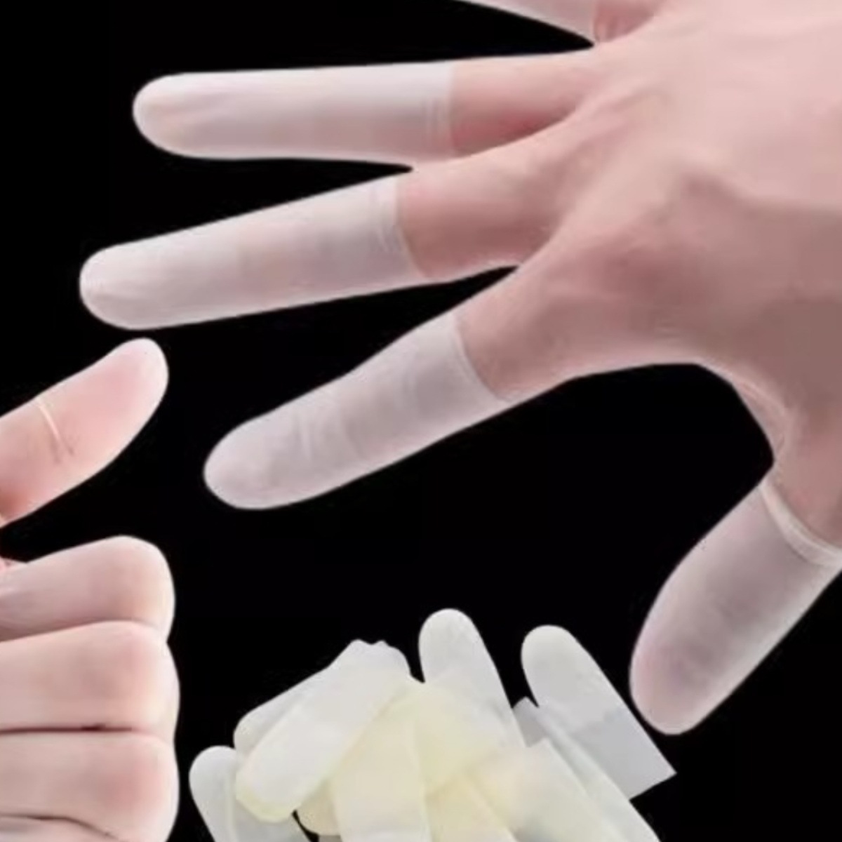 透明手指指套磨砂防滑无尘工厂手工美甲防干裂绣触屏手套