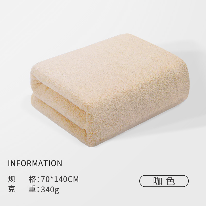 Toalla de baño de lana de coral multicolor engrosada, fuerte absorción de agua, color sólido, baño de hotel en el hogar, toalla de playa para hombres y mujeres al por mayor