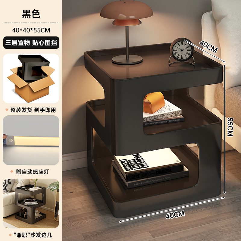 Mesa de cabezal de cama dormitorio armario de almacenamiento armario de almacenamiento estante de libros simple estante de visualización multifuncional estante de almacenamiento lateral doméstico